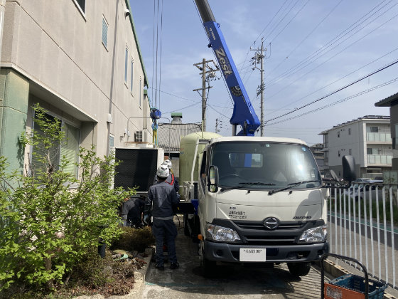 ガスヒートポンプ 入替作業