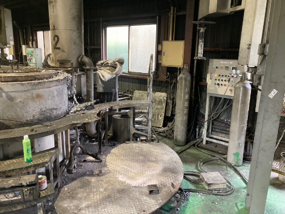 アルミ溶解炉　撤去後