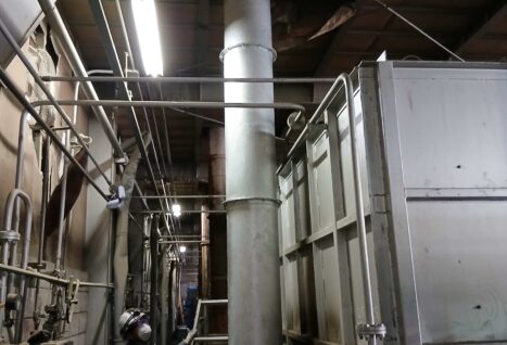 煙突交換工事中　全体像